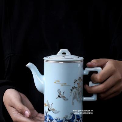 BỘ ẤM CHÉN 8 MÓN VIỀN VÀNG